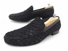 CHAUSSURES LOUIS VUITTON MOCASSINS DAMIER POULAIN NOIR 10 IT 45 FR LOAFERS 790€