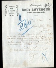 SAINT-CLAUD-SUR-LE-SON (16) BOULANGERIE / GRAINS FARINES "Emile LAVERGNE" en1912