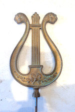 Rare hampe de drapeau de la musique en bronze doré, France vers 1900.