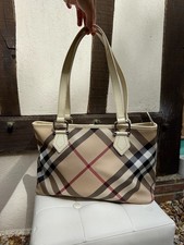 Sac à main Burberry en toile signature et cuir
