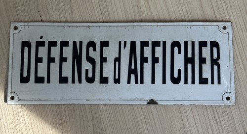 Ancienne plaque émaillée - ancienne,