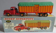 Dinky SuperToys 36B Tracteur Willème Semi Remorque Bâchée Boite 36B Cale –Ancien