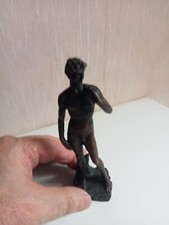 Sculpture statue David d'après Michel-Ange, reproduction en bronze hauteur 14 cm