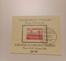Bloc timbre Belgique - Championnats d'Europe d'Athlétisme Bruxelles 1950 -