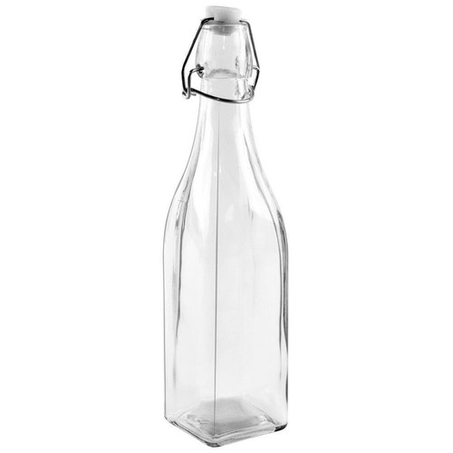 Bouteille verre carrée - en,