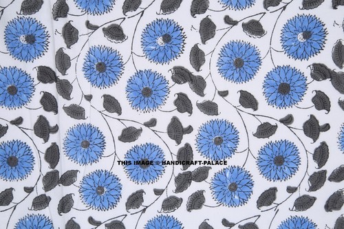 Indien bleu floral - bleu,