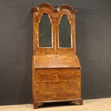 Scriban anglais meuble double corps bureau bois secretaire 20ème siècle 900