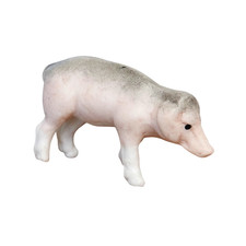Ancienne Fève Allemande Cochon Porc 40mm Biscuit Hertwig Figurine Miniature