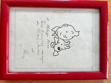 Véritable dédicace originale Hergé  tintin 