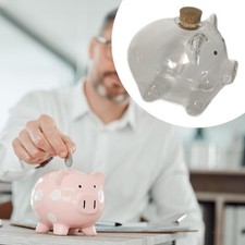 Tirelire en verre en forme de