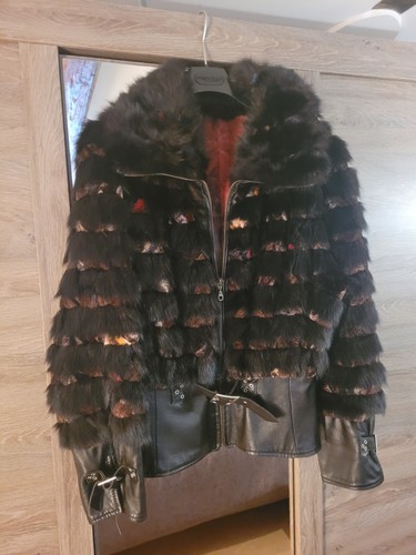 Blouson cuir fourrure - cuir, et
