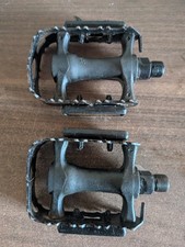 Paire de pédales plates vélo ville VTT métallique noir