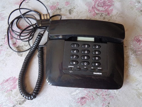 Téléphone fixe filaire noir - téléphone,