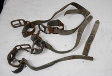 lot sangle en cuir cheval attelage équestre équitation ferme militaire