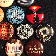 24 COIL 1" Buttons - Psychic TV, Throbbing Gristle, Chris & Cosey, Wax Trax!