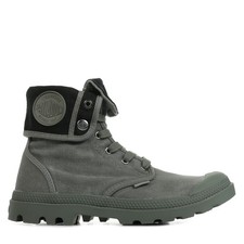 Chaussures Boots Palladium homme Baggy Gris Grise Coton Lacets