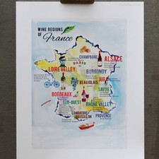 French Wine Map, Map of the