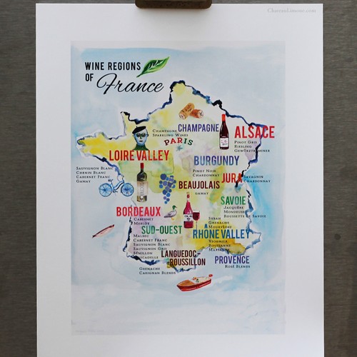 French wine map the - map,, of