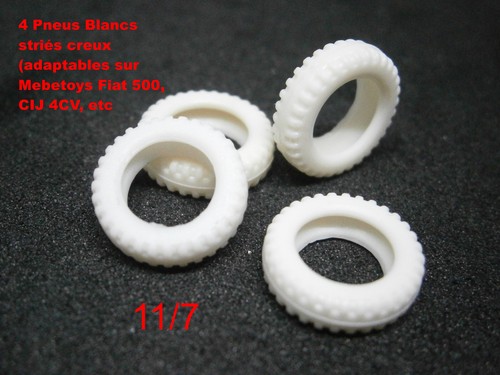 Pneus blancs striés creux - blancs,