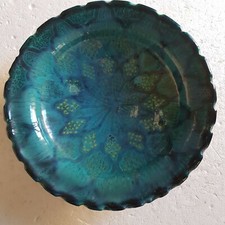 ANCIEN Maroc grand plat céramique polychrome Safi  diamètre 26,5 cm