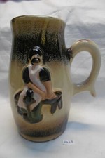 Chope à bière en faïence avec décors en relief 1 litre (BD69)