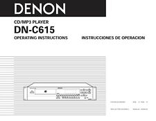 Bedienungsanleitung-Operating Instructions pour Denon DN-C615