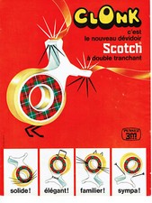 Publicité Advertising 018  1967   nouveau dévidoir Clonk Scotch 3M