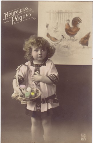 Old postcard happy easter - happy,