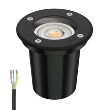 Luminaire encastré de sol BOLI pour l'extérieur IP67 noir 108mm Ø incl. lampe