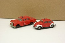 Brekina 1/87 HO - Lot de 2 Mercedes 190 + VW Coccinelle  Pompiers Feuerwehr