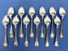 12 Cuillères à entremet orfèvre Ercuis Modèle Sully en métal argenté H: 17.5cm