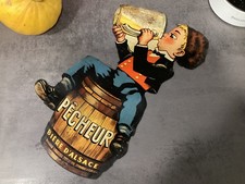 ancienne plaque en tôle bière  percheur