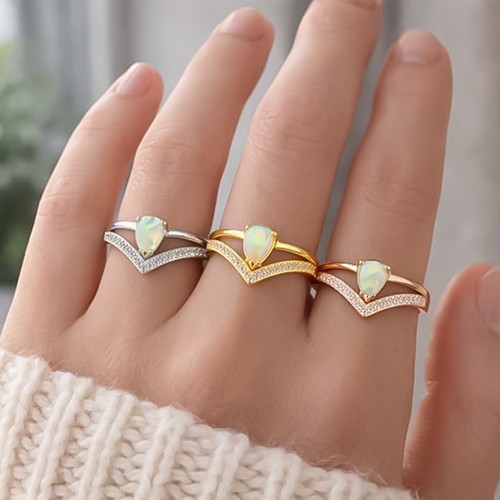 Bague opale naturelle pierres - bague,