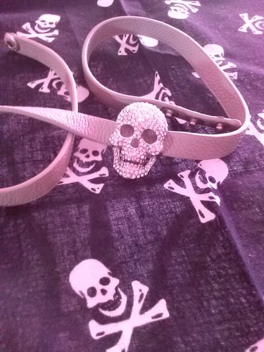 Bracelet gris tete mort - gris,