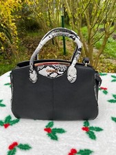 Sac a main Gallantry neuf noir façon croco gris et blanc 