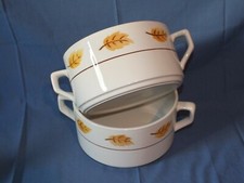 2 Corps de soupière vintage Moulin des Loups décor feuilles d'automne 