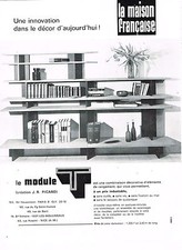 PUBLICITE ADVERTISING 045  1963  J.R PICARD le MODULE T  bibliothéque meubles
