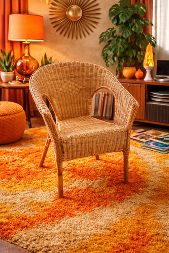 Fauteuil vintage rotin - fauteuil,