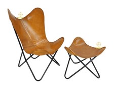 Chaise Longue Papillon En Cuir