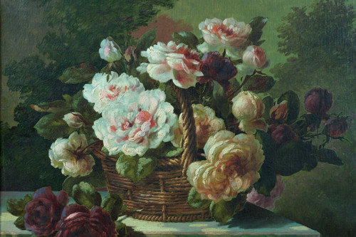 Tableau ancien bouquet - , de