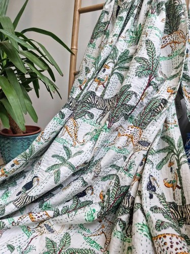 Couverture coton kantha - couverture,