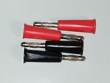 fiche banane 4 mm    Lot 4 Pcs  2 rouge 2 noir         E14h33