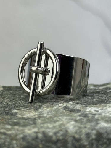 Bague argentée large - argentée,