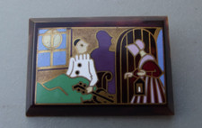 Jean Lambert Rucki broche en bakélite décor émaillé plaque bronze ou cuivre
