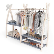 MAMOI® Portant vetement enfant, Portant a vetement bois, Penderie vetement