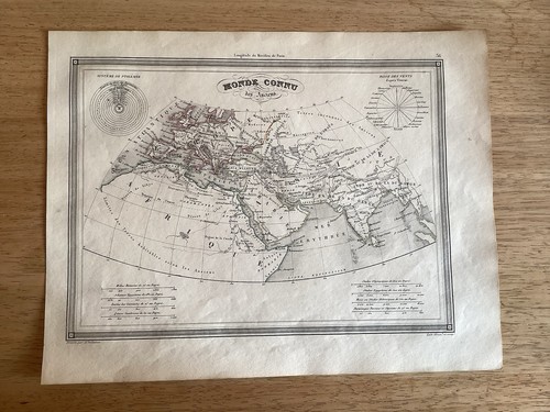 Ancienne carte monde - monde, connu