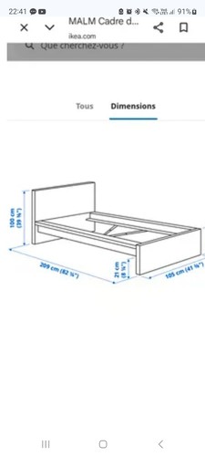Lit ikea sommier malm - lit, et