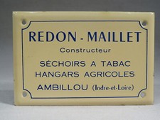 ANCIENNE PLAQUE EMAILLE DE PORTE PUBLICITAIRE SECHOIR A TABAC INDRE ET LOIRE 