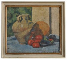 Tableau huile sur toile nature morte signé Roc
