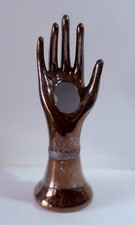 Main baguier Soliflor Porte Bague Bouquet Irisé Metalisé Porcelaine  Vintage